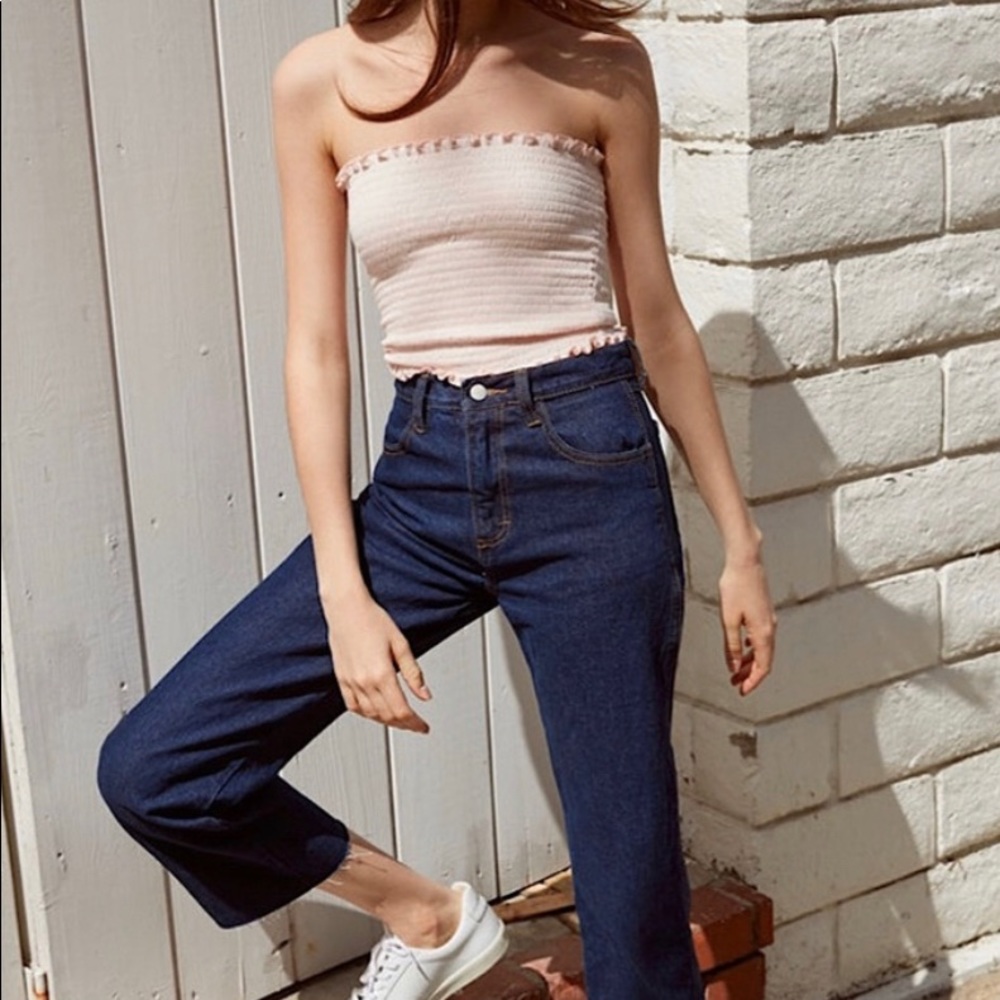 John Galt/ Brandy Melville Wide Leg Dark Wash Jeans.